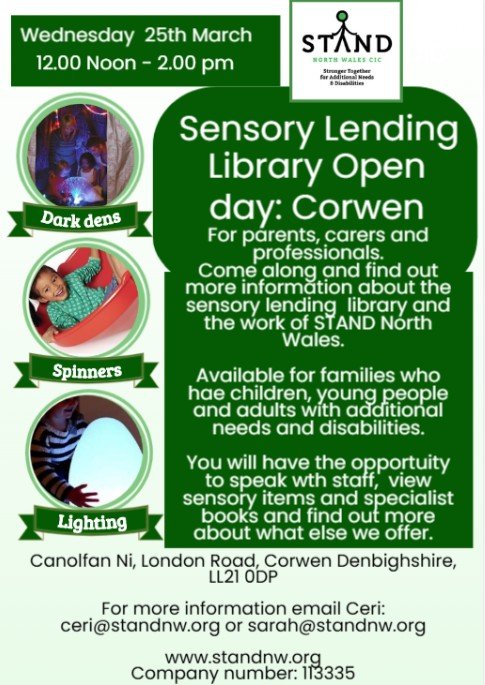 Corwen: Sensory Lending Library Open Day – STAND North Wales